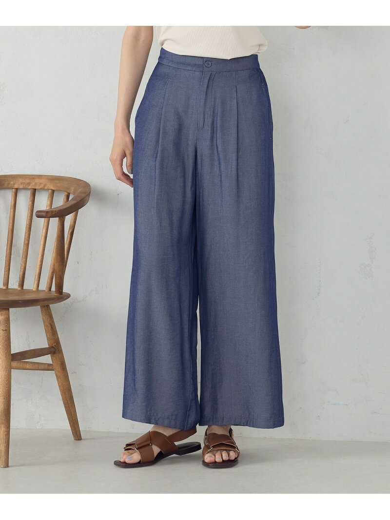 【SALE／10%OFF】【セットアップ対応】デニムライクシャンブレー サイドパネル ワイドパンツ COMME CA ISM コムサイズム パンツ その他のパンツ ネイビー【RBA_E】【送料無料】[Rakuten Fashion]