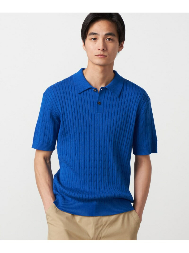 樂天商城 - 【SALE／40%OFF】ケーブルポロニット COMME CA ISM コムサイズム トップス ニット ネイビー ホワイト ブルー【RBA_E】[Rakuten Fashion]