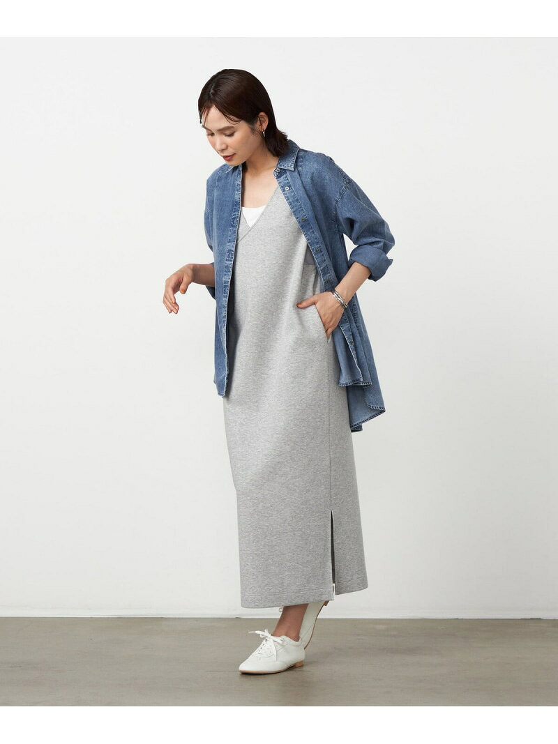 Rakuten - ノースリーブ ロングワンピース COMME CA ISM コムサイズム ワンピース・ドレス ワンピース ネイビー ブルー グレー【送料無料】[Rakuten Fashion]