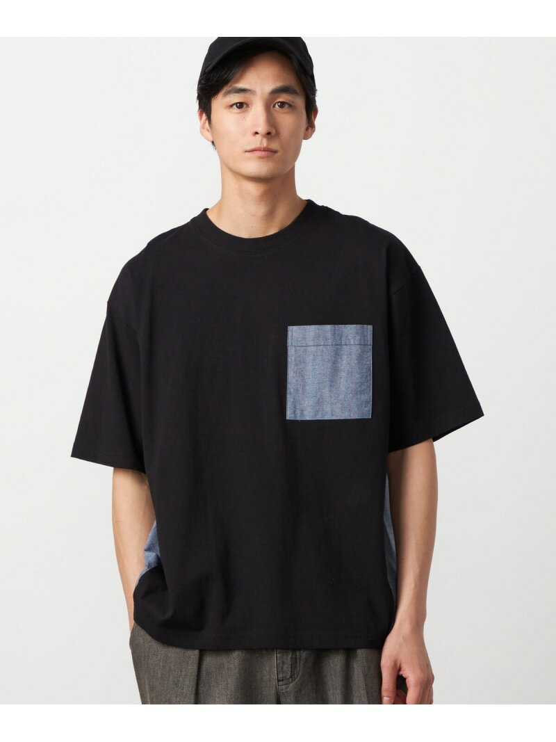 Rakuten - 【SALE／10%OFF】バックプリント 布帛切り替えTシャツ Purple&Yellow コムサイズム トップス カットソー・Tシャツ ブルー ブラック【RBA_E】【送料無料】[Rakuten Fashion]