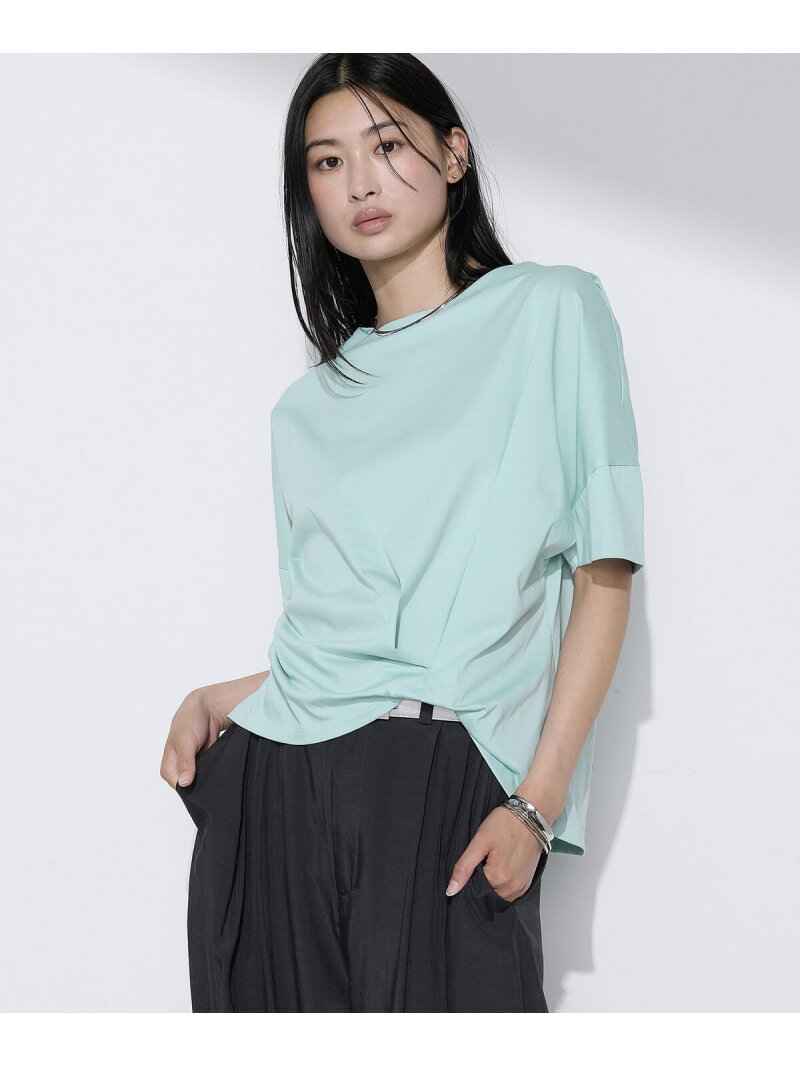 Rakuten - [ +サイズ ] プレーティング天竺 ワンタックプルオーバー Gabardine K.T + コムサ トップス カットソー・Tシャツ グリーン ブラウン ブルー【送料無料】[Rakuten Fashion]