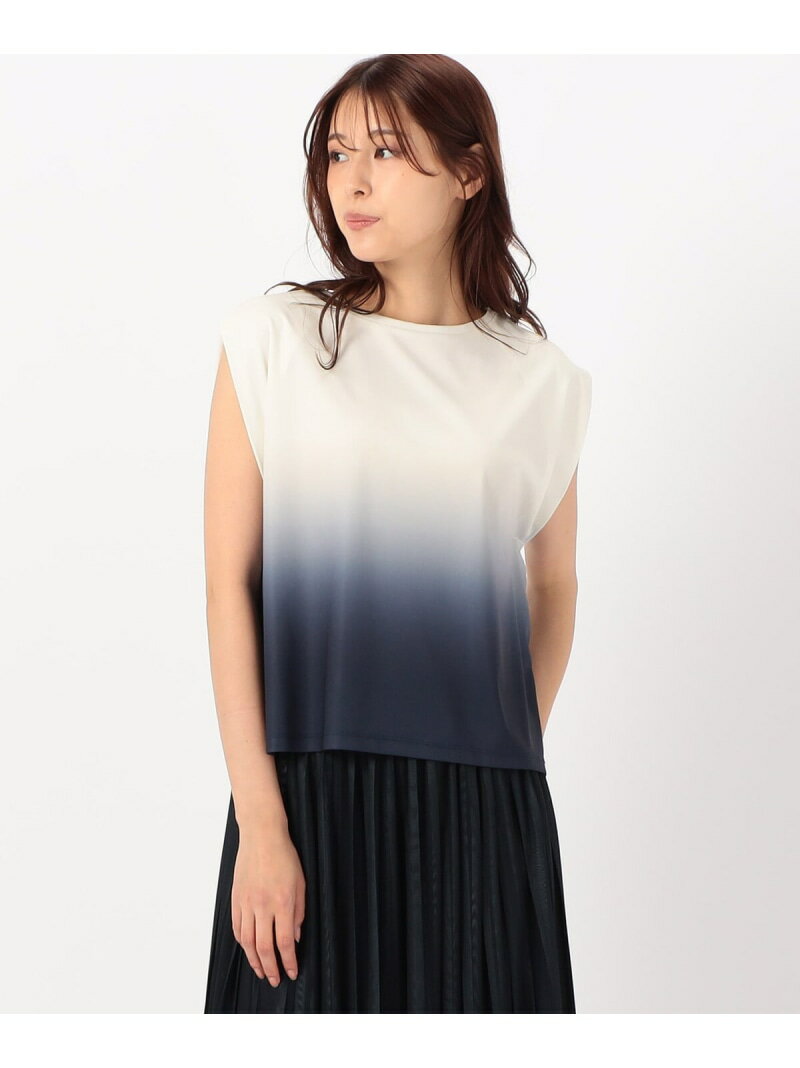 グラデーションプリント ノースリーブカットソー / セットアップ対応 COMME CA ISM コムサイズム トップス カットソー・Tシャツ ブルー グレー グリーン【送料無料】[Rakuten Fashion]のサムネイル