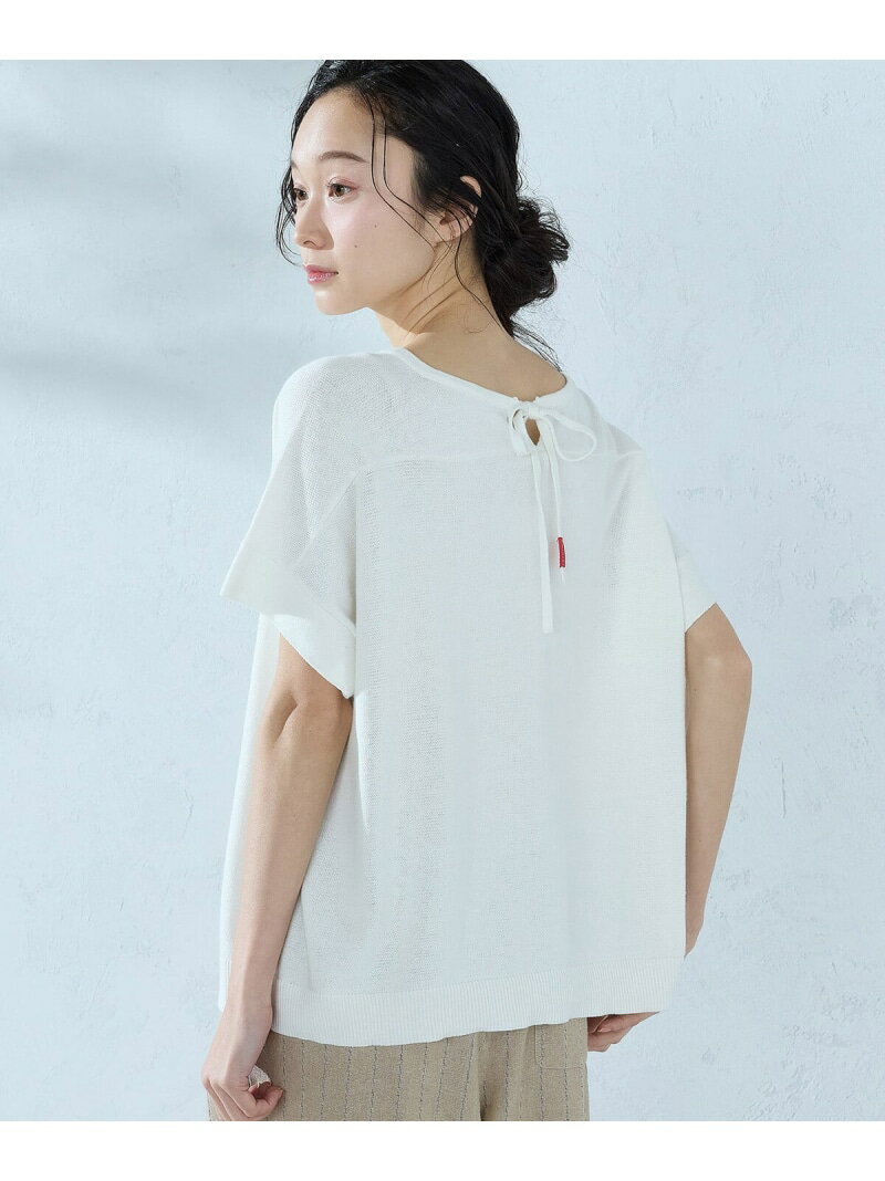 乐天商城 - 【SALE／30%OFF】コットンリネン ニットプルオーバー ONIGIRI コムサイズム トップス ニット ホワイト グレー【RBA_E】【送料無料】[Rakuten Fashion]