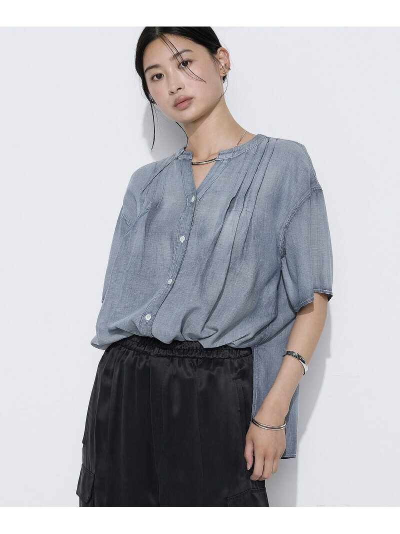 Rakuten - [ TALLサイズ ] 2.2オンス シフォンデニムタックブラウス K.T KIYOKO TAKASE TALL コムサ トップス シャツ・ブラウス【送料無料】[Rakuten Fashion]