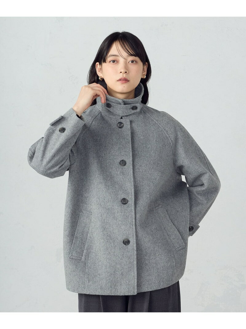 ステンカラーコクーンコート COMME CA ISM コムサイズム ジャケット・アウター ステンカラーコート グレー ブラック ベージュ【送料無料】[Rakuten Fashion]