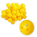 ゴルフ 練習用 穴あき ボール 50個 セット 球 軽量 プラスチック製 おもちゃ イエロー スイング スポンジ ソフトボール ティー トス バッティング トレーニング ネット プラスチック 子供 室内 屋外 硬式 野球 練習 軟式 黄色 送料無料