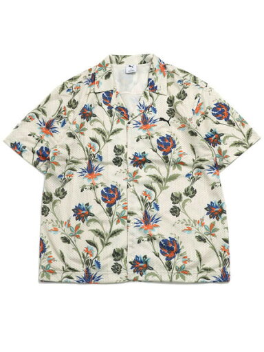 PUMA FLORAL SPORT AOP SHIRT-ALPINE SNOW【633343-87-CREAM】 PUMA FLORAL SPORT AOP SHIRT-ALPINE SNOW【633343-87-CREAM】