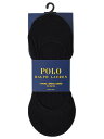 POLO RALPH LAUREN 3P NO SHOW FOOT LINER SOCKS【8271PK-BLACK-BLACK】