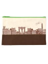 FISHS EDDY BROOKLYN ZIPPERED POUCH CANVAS【7FE500191-NATURAL】