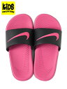 【KIDS】NIKE KAWA SLIDE GS/PS BLACK/VIVIT PINK【819353-001-HOT PINK】