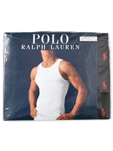 POLO RALPH LAUREN CLASSIC FIT RIBBED 3P TANK【RL67-BLK-B-BLACK】