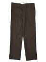 DICKIES FLAT FRONT SLIM WORK PANTS-CHOCOLATE BROWN