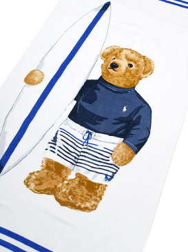 POLO RALPH LAUREN SURF BOY BEAR BEACH TOWEL【611710072001-B-WHITE】