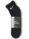 NIKE 3P EVERYDAY CUSHION QUARTER SOCKS【SX7667-010-BLACK】