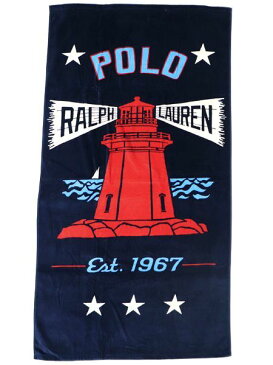 POLO RALPH LAUREN LIGHTHOUSE BEACH TOWEL【611741213001-B-NAVY】