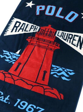 POLO RALPH LAUREN LIGHTHOUSE BEACH TOWEL【611741213001-B-NAVY】