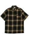 CALTOP FL PLAID S/S SHIRT BROWN/KHAKIyCT-2000FS-BRKH-BROWNz