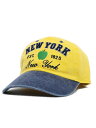 NEW HATTAN NY APPLE PIGMENT DYE 2T WASH CAP-YEL/BLUyNH-NY20-1201YB-YELLOWz