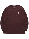 カーハート Tシャツ メンズ 【SALE】CARHARTT L/S WORKWEAR POCKET TEE-PORT【K126PRT-BURGUNDY】