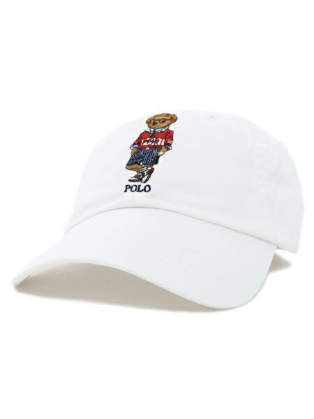 POLO RALPH LAUREN POLO SPORT RUGBY BEAR BASEBALL CAP【710798508001-D-WHITE】