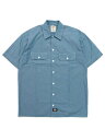DICKIES RELAXED FIT S/S CHAMBRAY SHIRT-BLUE【WS509-BU-BLUE】(4)