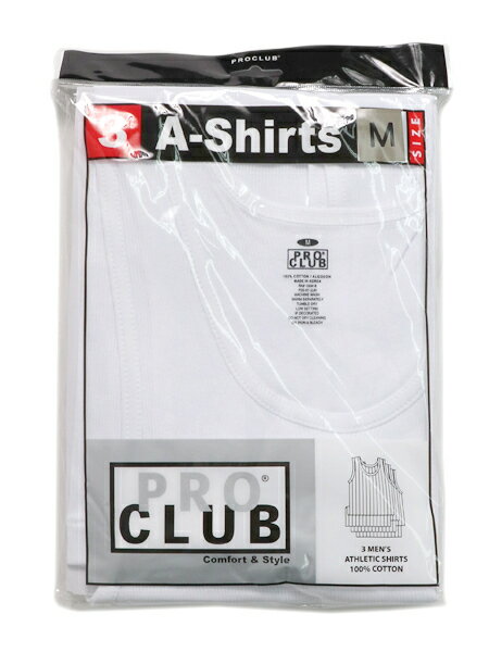 PRO CLUB 3PACK A-SHIRTS【PRC1X-3ASTT-WHT-WHITE】