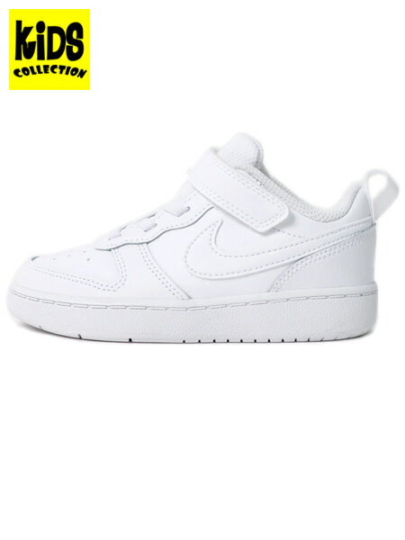 【KIDS】NIKE COURT BOROUGH LOW 2 TDV WHITE/WHITE【BQ5453-100-WHITE】