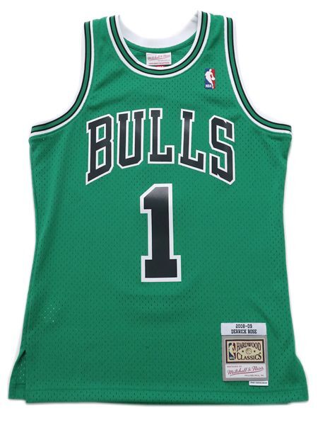 【送料無料】MITCHELL & NESS SWINGMAN JERSEY BULLS 08 #1 DERRICK ROSE【SMJYGS20016CBUK-KELLY GREEN】