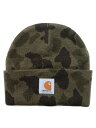 ySALEzCARHARTT KNIT CUFFED CAMO BEANIE-TARMAC DUCK CAMOy104557-B12-OLIVEz