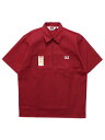 BEN DAVIS S/S SOLID HALF ZIP WORK SHIRT #129yBND-SLHZWSSS-RD-REDz