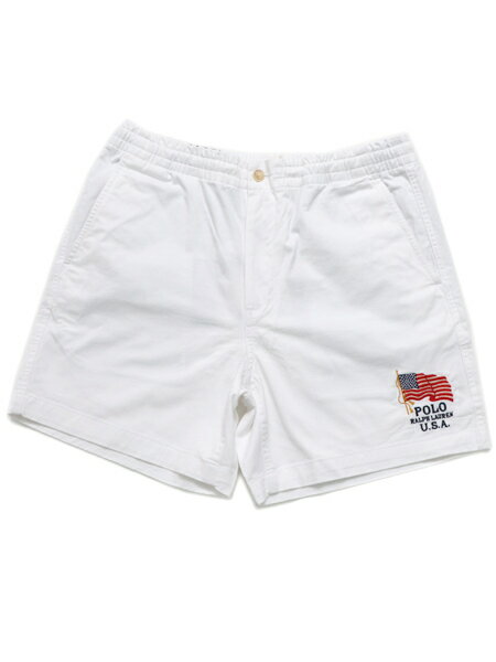 【SALE】【送料無料】POLO RALPH LAUREN CLASSIC FIT STRETCH PREPSTER FLAG SHORT【710870392001-D-WHITE】