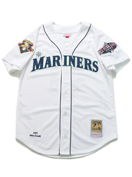 yzMITCHELL & NESS AUTHENTIC JERSEY-MARINERS 01 ICHIRO #51yAJY13370-WHITEz