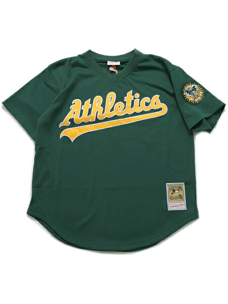 yzMITCHELL & NESS AUTHENTIC MESH BP-R.H 98 #24 ATHLETICSyABPJ3007-GREENz