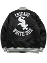 yzMITCHELL & NESS MLB HEAVYWEIGHT SATIN JACKET WHITE SOXyOJBF3413-CWS-BLACKz