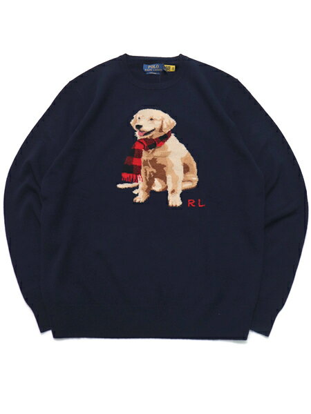 ラルフローレン 【SALE】【送料無料】POLO RALPH LAUREN CASHMERE WOOL HOLIDAY DOG SWEATER【710879093001-D-NAVY】