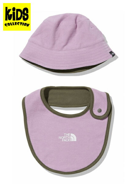 【KIDS】THE NORTH FACE BABY HAT & BIB SET【NNB02211-MP-PINK】