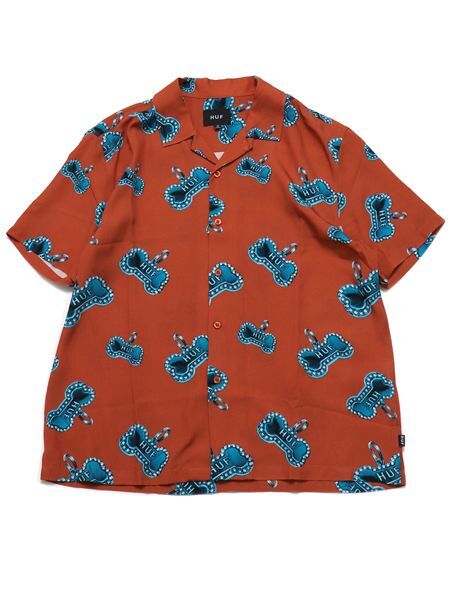 【送料無料】HUF BONES S/S RESORT SHIRT ROSE【BU00177-RSE-CORAL】のサムネイル