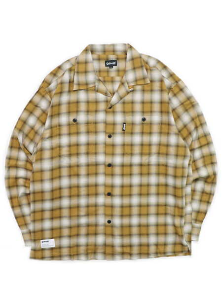 【送料無料】SCHOTT OMBRE PLAID L/S SHIRT【782-3120007-060-YELLOW】