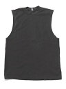 LOS ANGELES APPAREL SLEEVELESS TEE 6.5oz FINISHED HEM-V.BLK