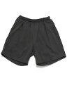 LOS ANGELES APPAREL 14oz GD HEAVY FLEECE MID SHORT-VNTG BLKyHF02GD-VBK-BLACKz