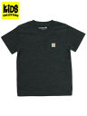 【KIDS】CARHARTT KIDS YTH SS POCKET TEE-CAVIAR BLACK HTR【CA6375-K01H-YT-BLACK】