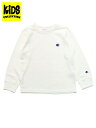 【KIDS】CHAMPION KIDS US COTTON WAFFLE L/S TEE-OFF WHITE【CK-Y405-020-CREAM】