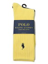 POLO RALPH LAUREN COTTON RIB CREW SOCKS【8205-BANAN-YELLOW】