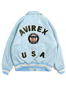 yzAVIREX LIGHT SIGNATURE VARSITY JACKETy783-3950007-113-LIGHT BLUEz