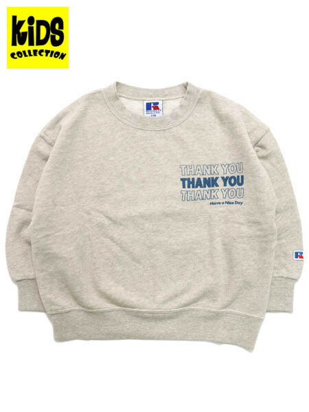 RUSSELL ATHLETIC KIDS THANKYOU SWEAT CREW NECK NATURAL