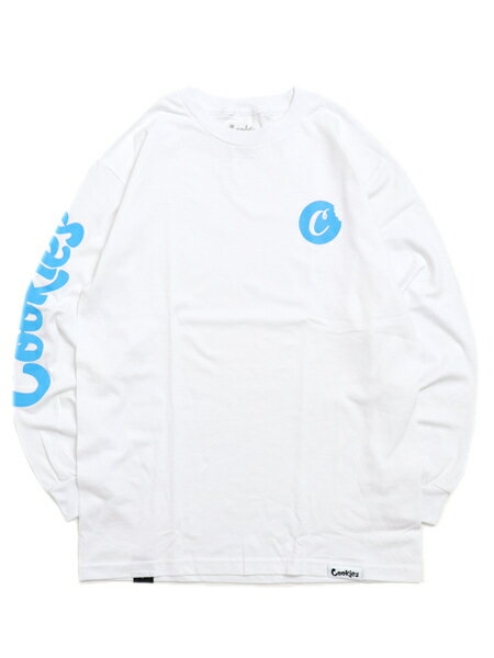 COOKIES CLOTHING C BITE LOGO L/S TEE WHITE/COOKIES BLUE【CM234TLP08-WHCB-WHITE】