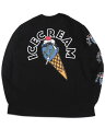 yzICECREAM CONE MAN LS TEE BLACKy431-7309-BLK-BLACKz