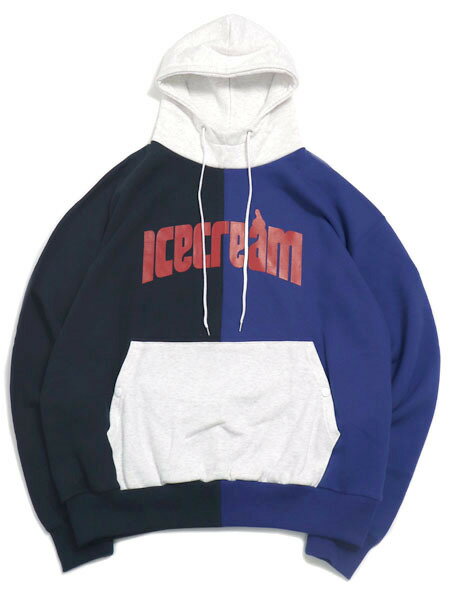 【送料無料】ICECREAM CRAZY COTTON HOODIE GRAY/BLACK/BLUE【ICJP233K005-GBB-MULTI COLOR】