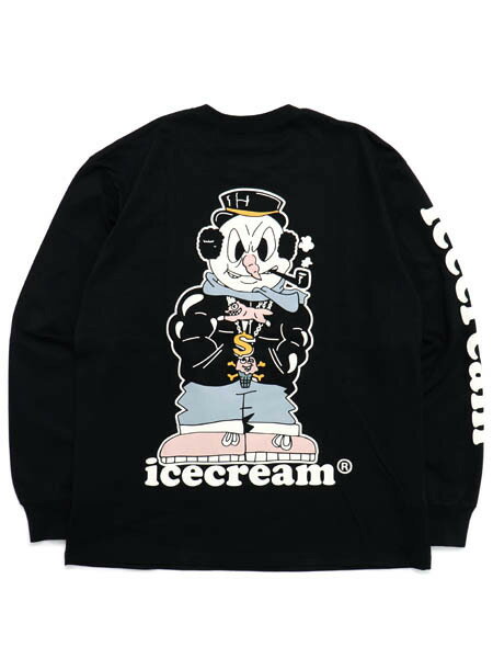 ̵ICECREAM NO FLAKES LS TEE BLACK431-9302-BLK-BLACK