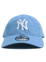 NEW ERA 9TWENTY CLOTH STRAP WASHED YANKEES SB/WH【60546697-LIGHT BLUE】